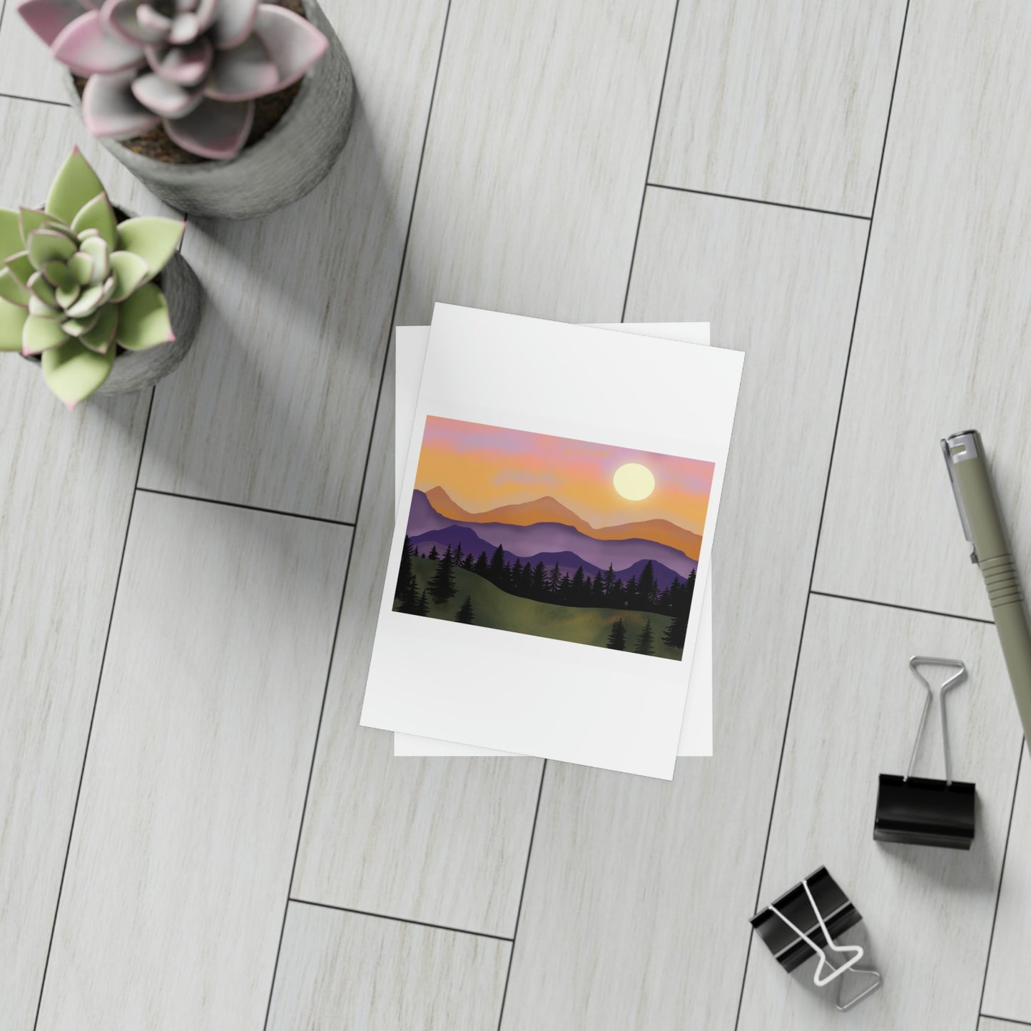 ME YOLO Vibrant Mountain Scene Greeting Card Bundles (envelopes included)