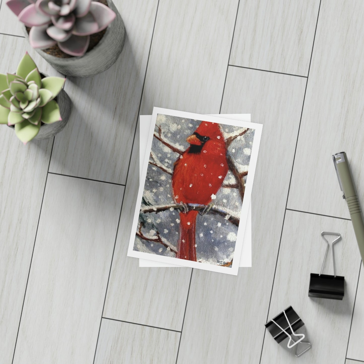 ME YOLO Winter Series Red Cardinal Greeting Card Bundles (envelopes included)