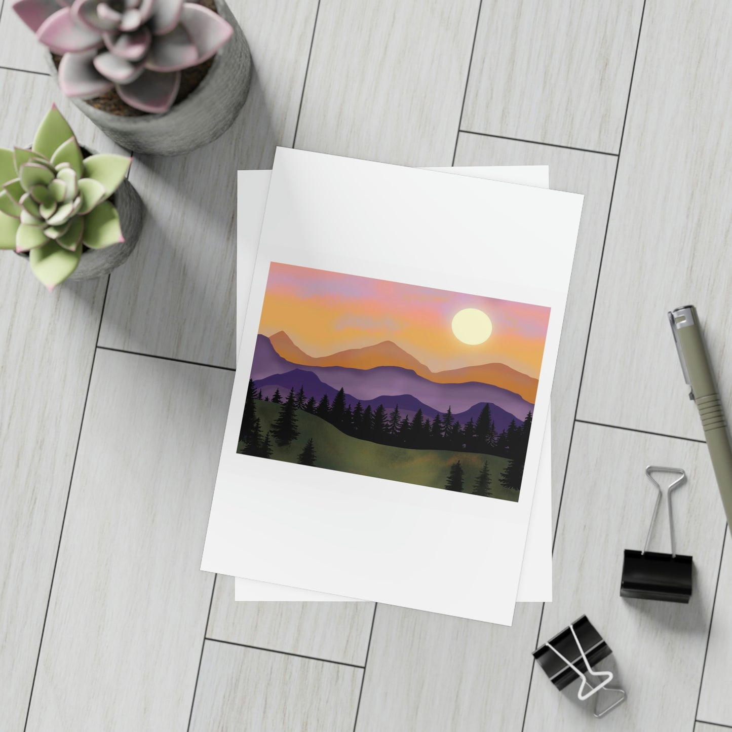 ME YOLO Vibrant Mountain Scene Greeting Card Bundles (envelopes included)