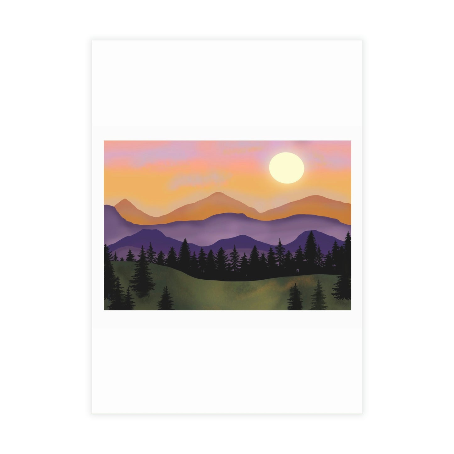 ME YOLO Vibrant Mountain Scene Greeting Card Bundles (envelopes included)